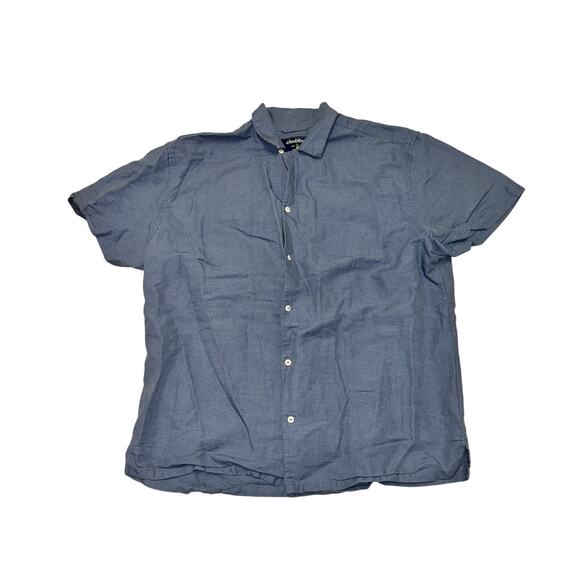Chubbies Dad Fit Button Front Shirt Men's Size XL Blue Linen Blend Loop Collar - Picture 1 of 7